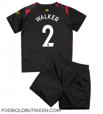 Manchester City Kyle Walker #2 Udebanetrøje Børn 2022-23 Kortærmet (+ Korte bukser)